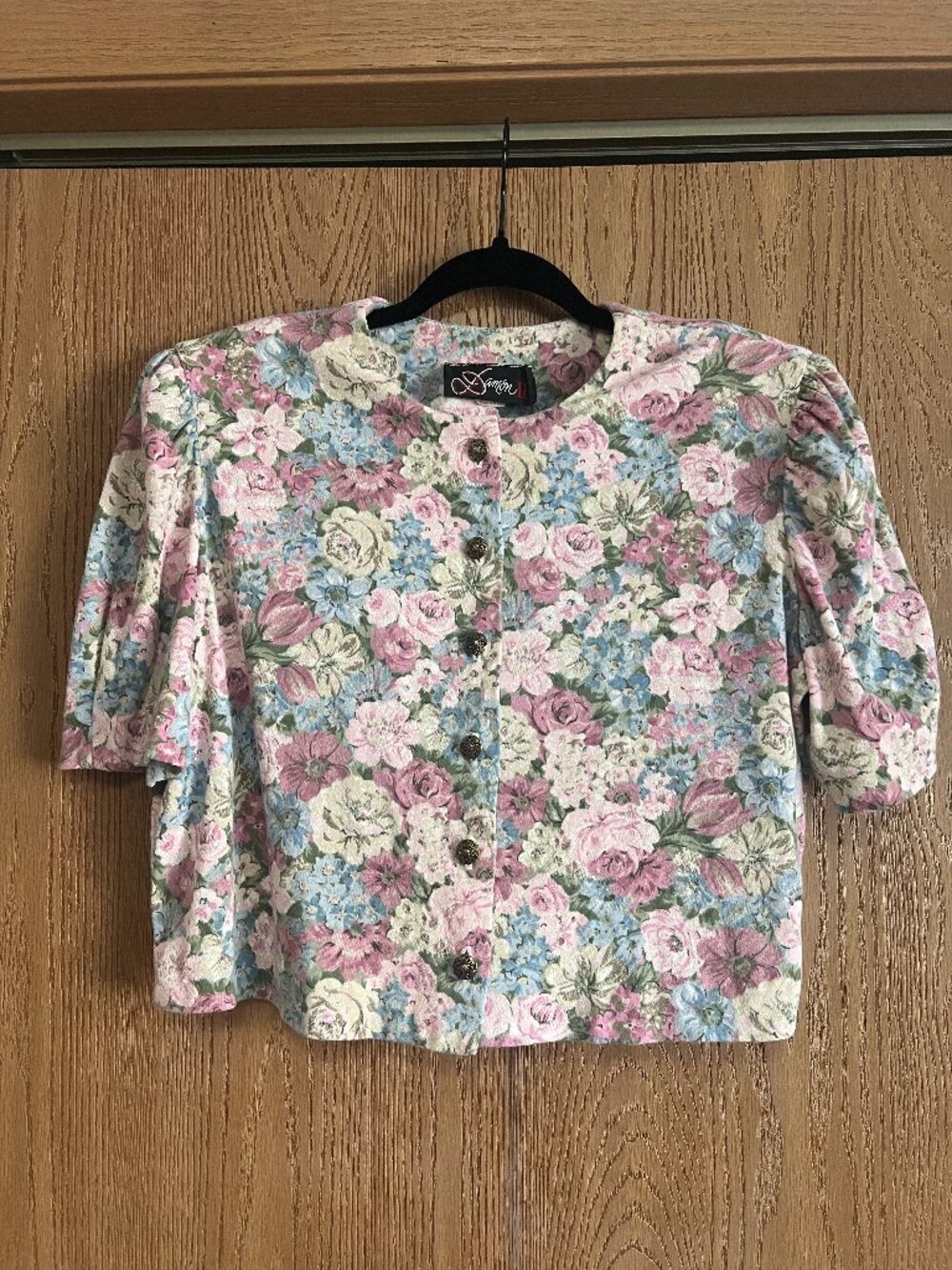 Vintage Damon II Floral Print Cropped Cardigan